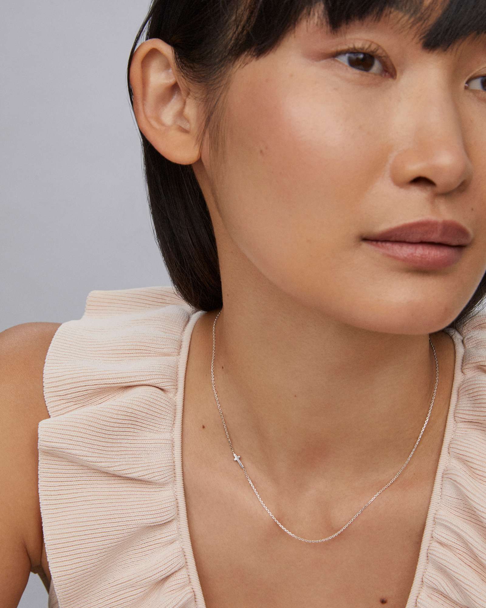 Cross Inline Necklace 18k Gold Vermeil